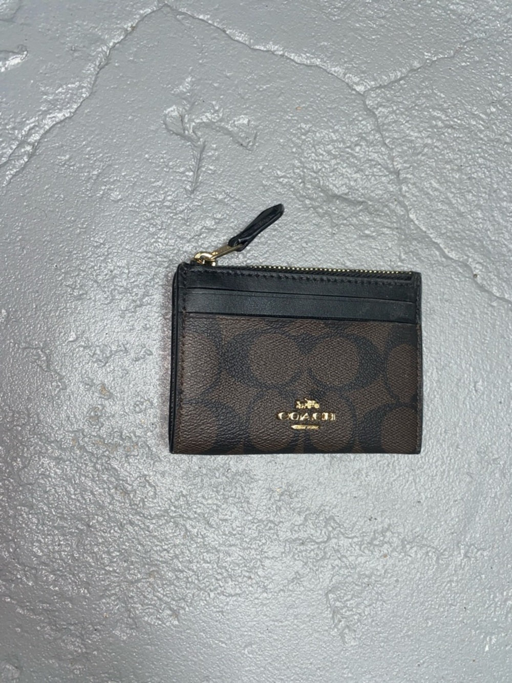 Coach Card Case in Signature Canvas with Floral Print